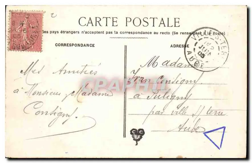 PARIS — A Colunata do Louvre — Editor não identificado, número de série não visível - Verso