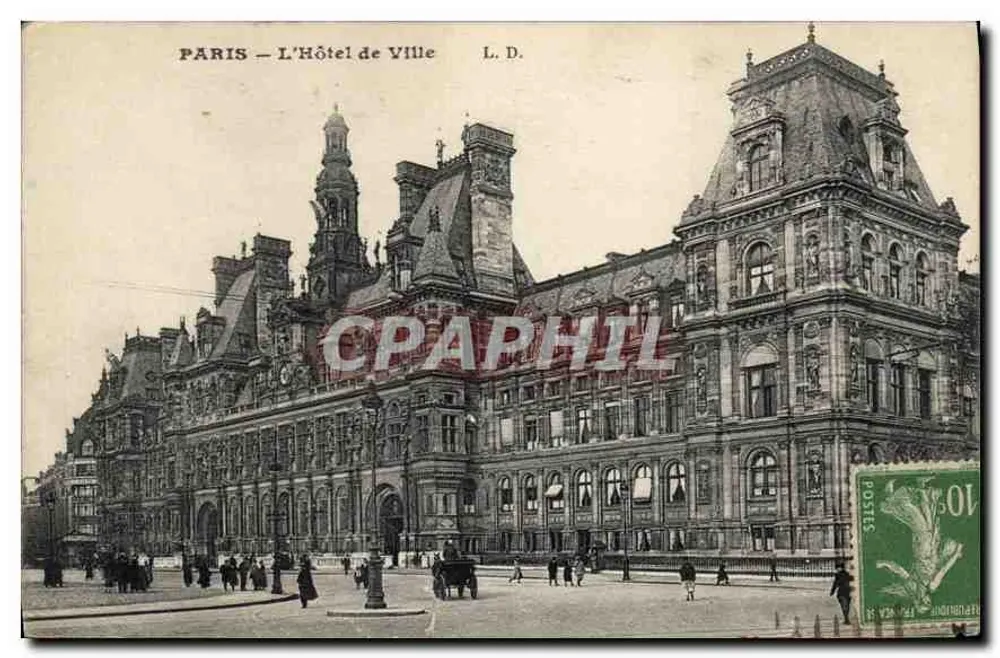 PARIS — L'Hôtel de Ville — L. D. - Frente