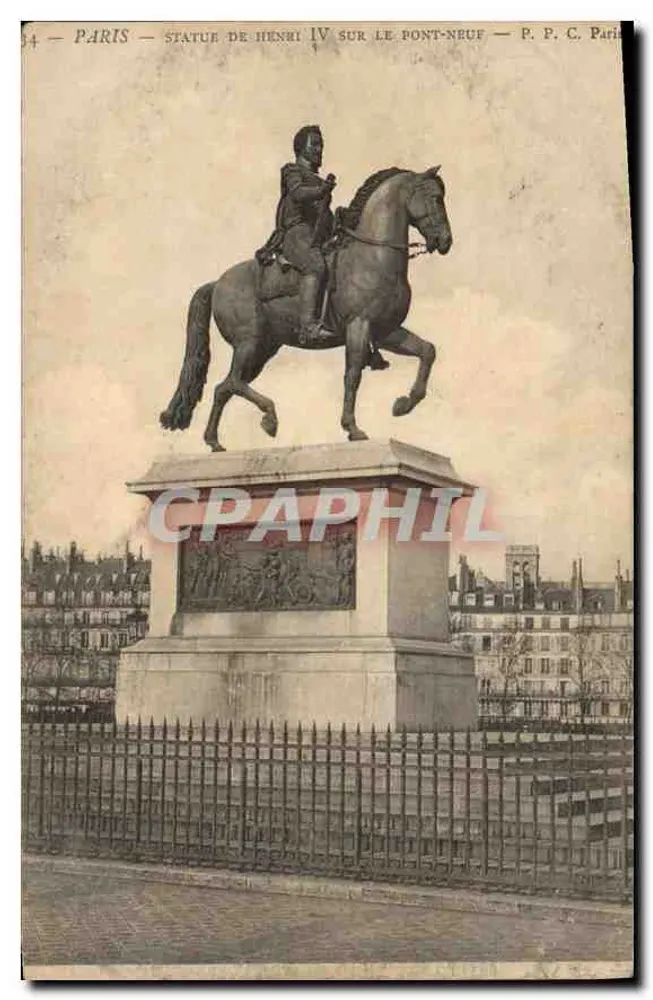 Paris — Statue von Henri IV auf dem Pont-Neuf — P. P. C. Paris - Vorderseite