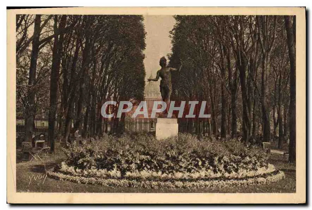 Jardim do Luxembourg — Estátua em um parque — Edição de Arte YVON, série 49 - Frente