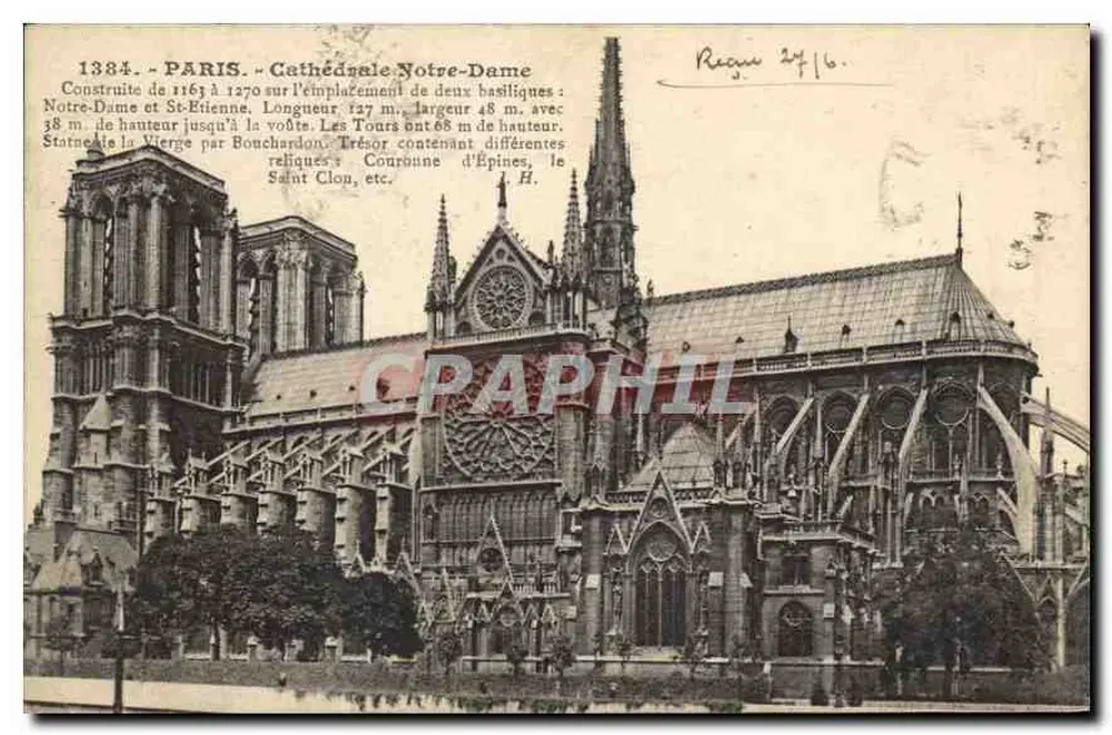 Paris - Catedral Notre-Dame — J. Hauser, Paris, n° 1384 - Frente