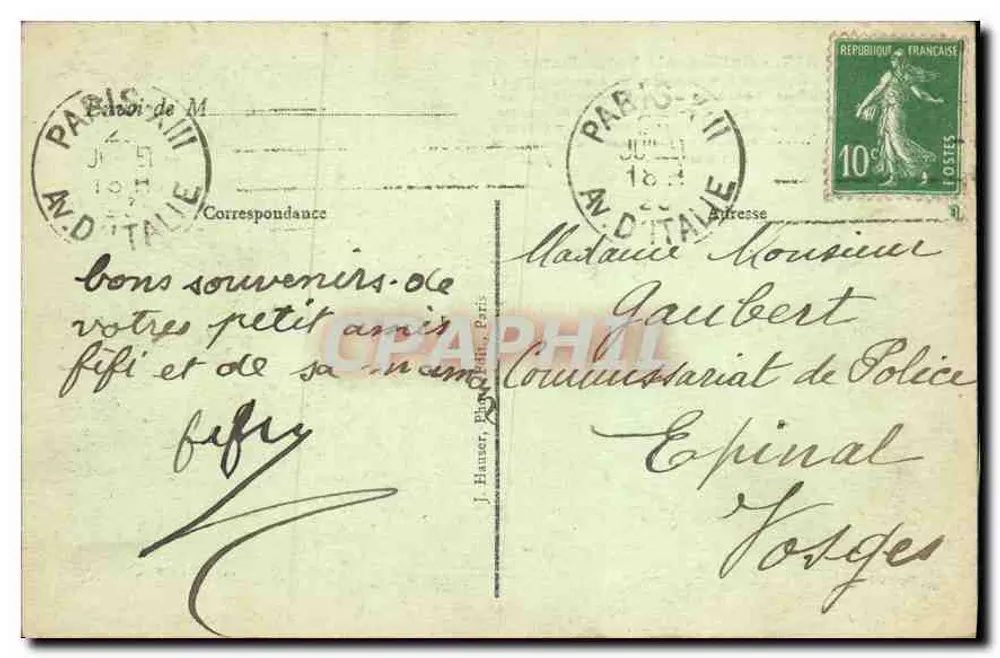 Paris - Catedral Notre-Dame — J. Hauser, Paris, n° 1384 - Verso