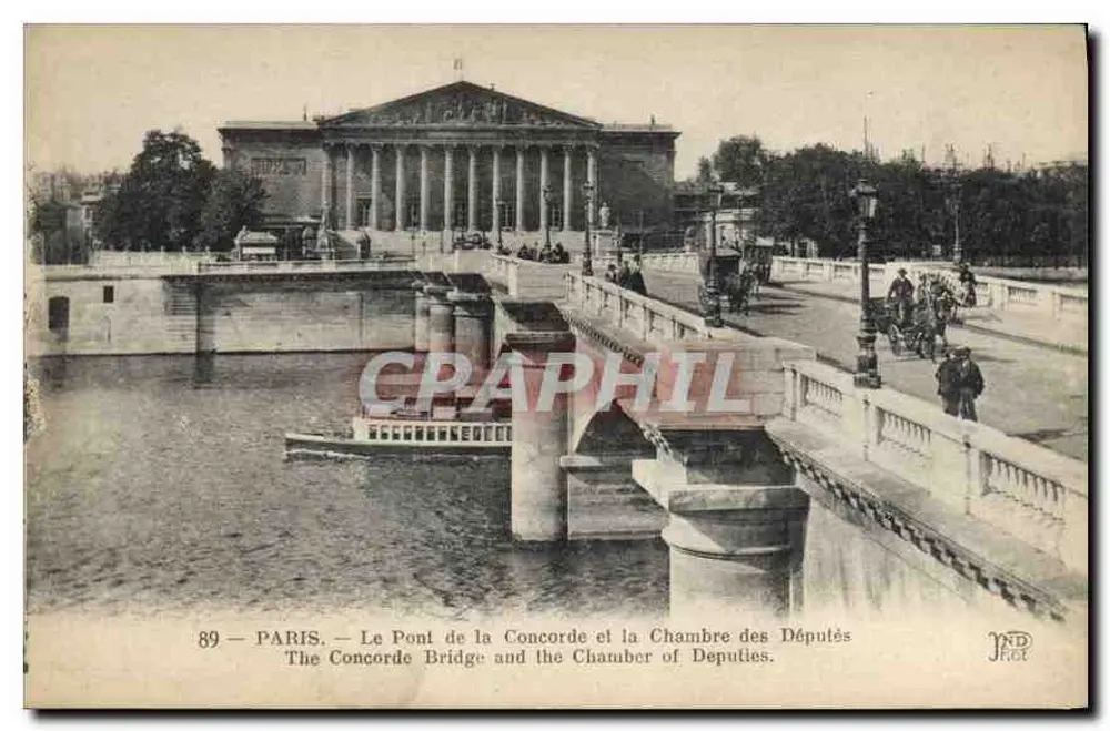 Paris — Die Concordbrücke und das Abgeordnetenhaus — JPD Phot - Vorderseite