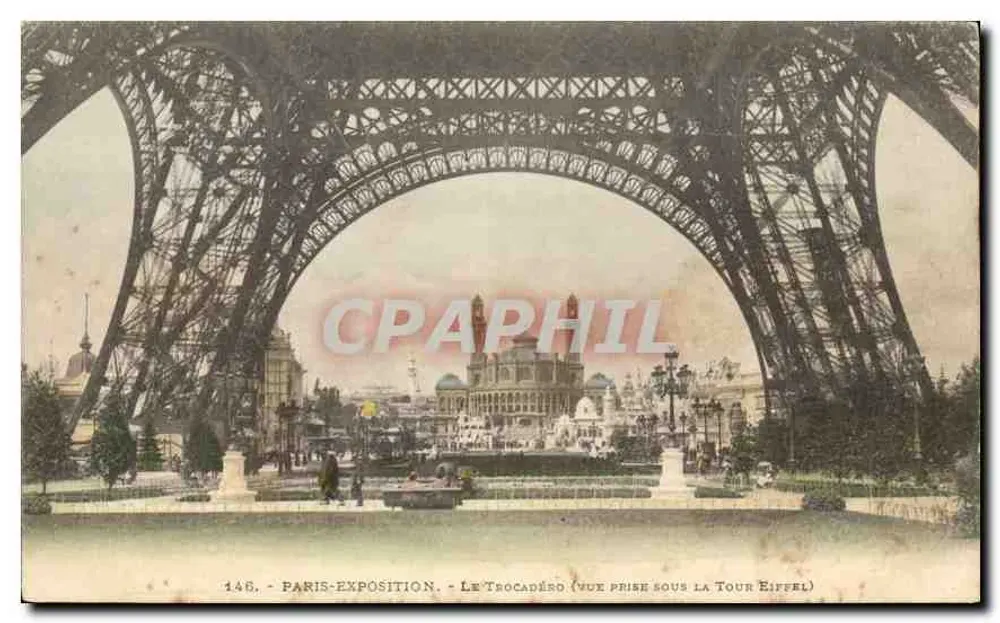 Paris-Exposition - Le Trocadéro (Blick unter der Eiffelturm) — n° 146 - Vorderseite