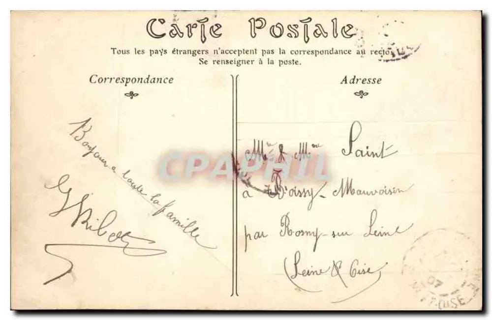 PARIS — Ansicht der Sieben Brücken vom Saint-Gervais — ND Phot - Rückseite