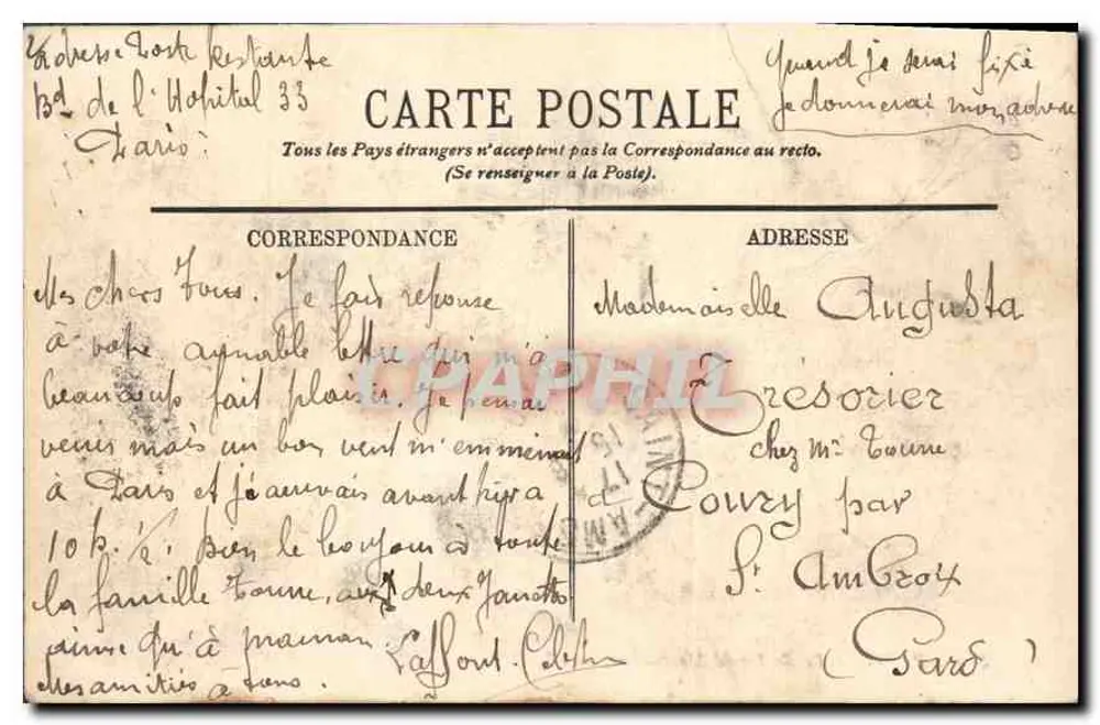 Paris — O Boulevard Montmartre — LL. n°386 - Verso