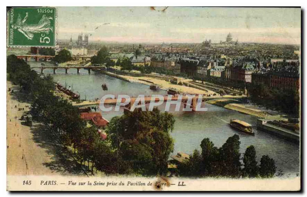 Paris — Ansicht über die Seine vom Pavillon de Flore — LL. n°145 - Vorderseite