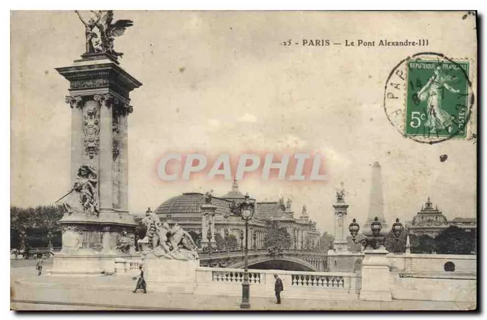 Paris — O Ponte Alexandre-III — editor desconhecido, n°25 - Frente