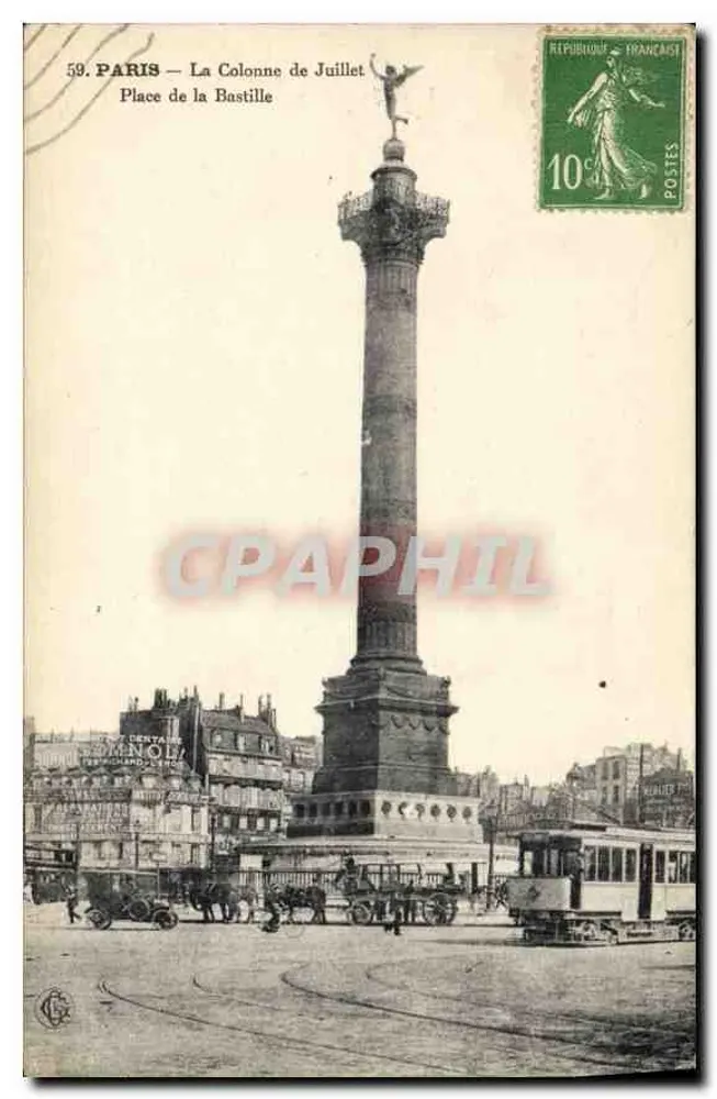 Paris — Die July-Säule — Place de la Bastille — Verlag: C. DENTAIN - Vorderseite