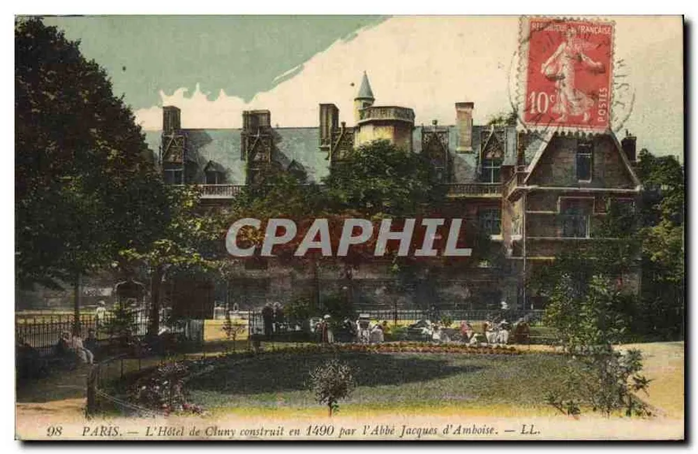 Paris — Das Hotel de Cluny, erbaut 1490 vom Abt Jacques d'Amboise — LL. n°98 - Vorderseite