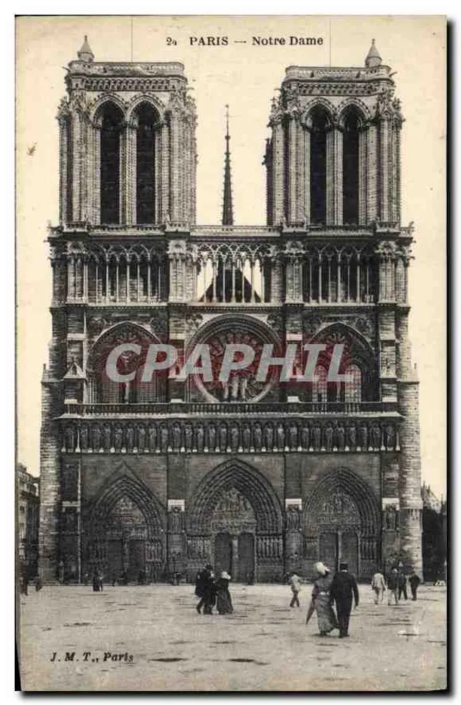Paris — Catedral de Notre-Dame — J. M. T., Paris - Frente