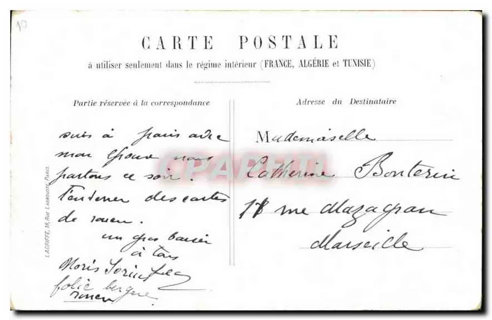 Paris - Les Tuileries - Pavillon de Flore — editor LAGAFFE, n°20 - Verso