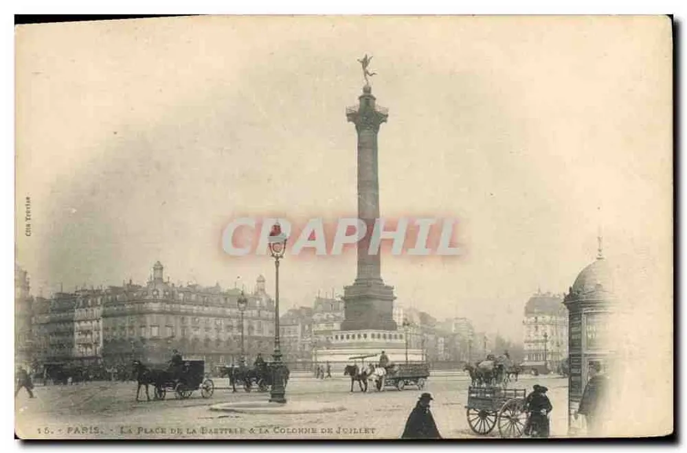 Paris — Die Place de la Bastille & die Säule von Juli — Cliché Tresse, n°16 - Vorderseite