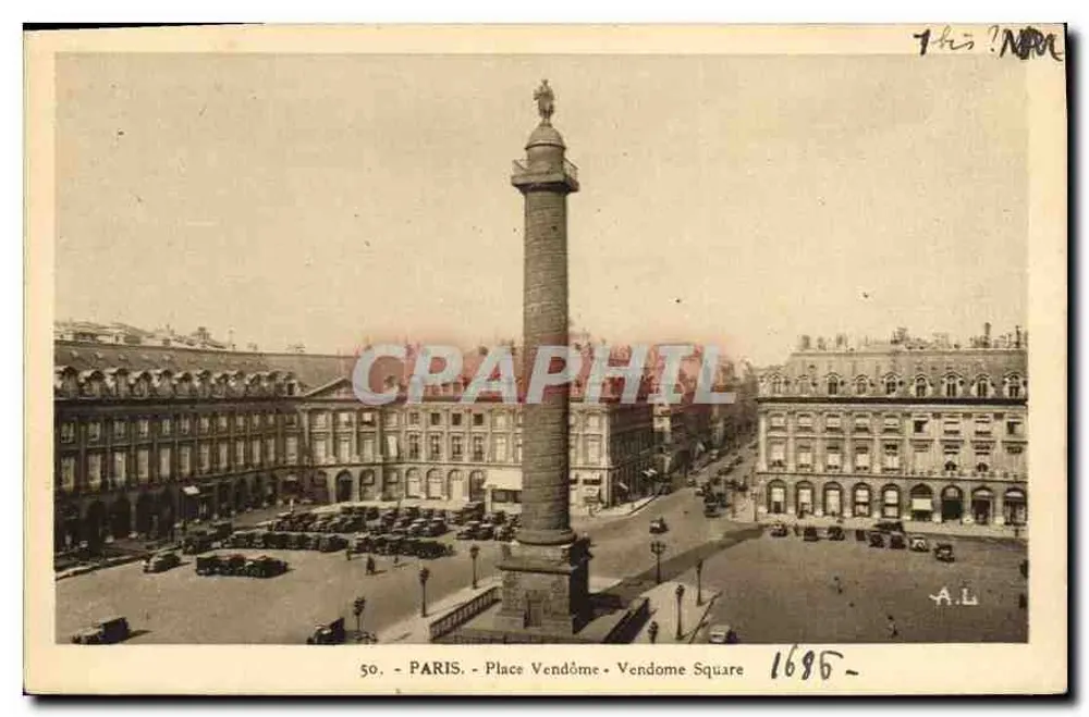 Paris - Place Vendôme - Vendome Square — editor A. Lecente, n° 50 - Frente