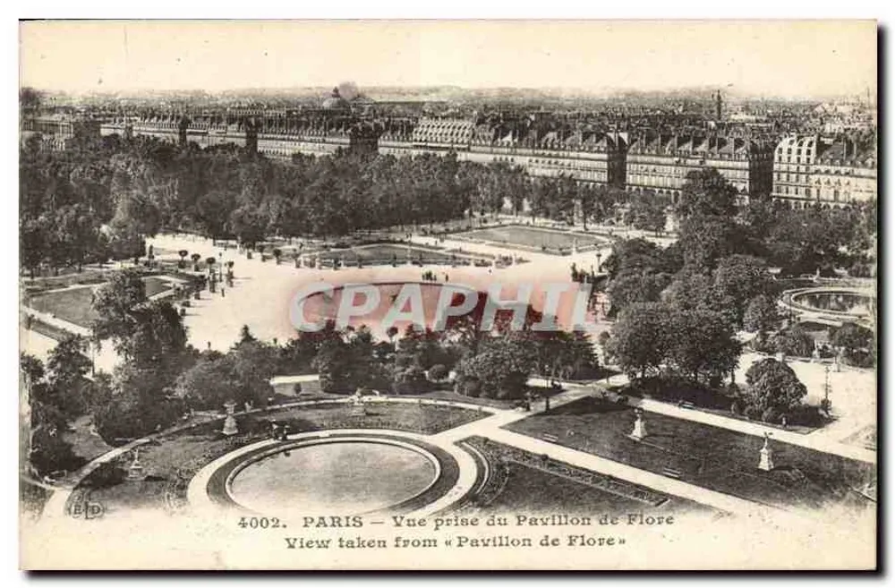 Paris — Visão tirada do Pavilhão de Flore — Editor MP Le Deley, Paris, n° 4002 - Frente