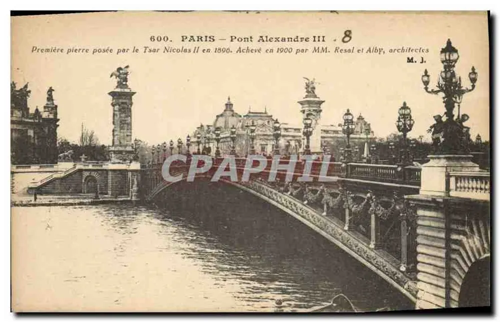 Paris — Pont Alexandre III — Verlag M. J., Nr. 600 - Vorderseite