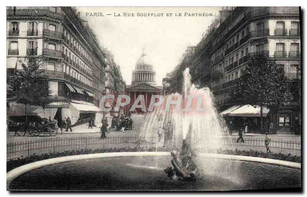Paris — Ansicht der Rue Soufflot und des Panthéon — kein Verlag oder Nummer sichtbar - Vorderseite