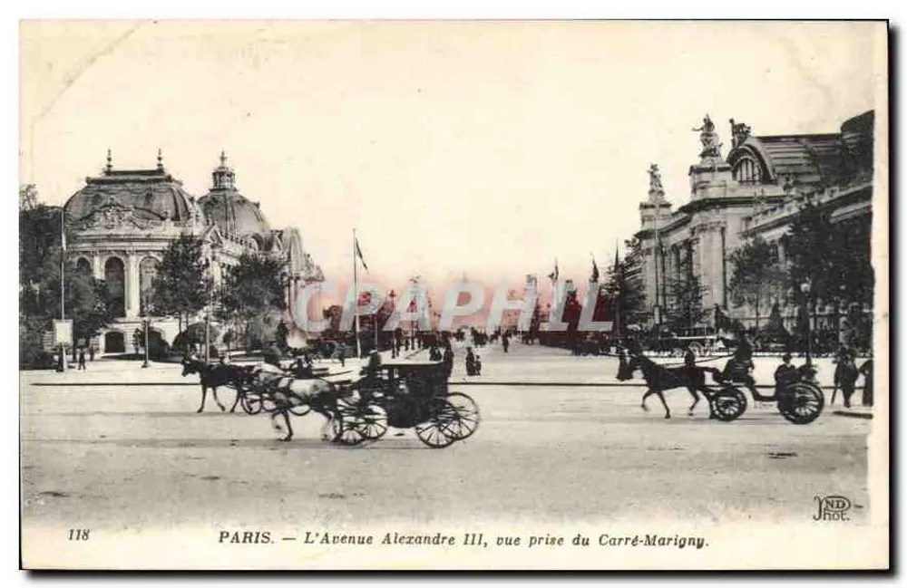 Paris — Avenue Alexandre III, Aufnahme vom Carré-Marigny — ND. Fotografie n°118 - Vorderseite