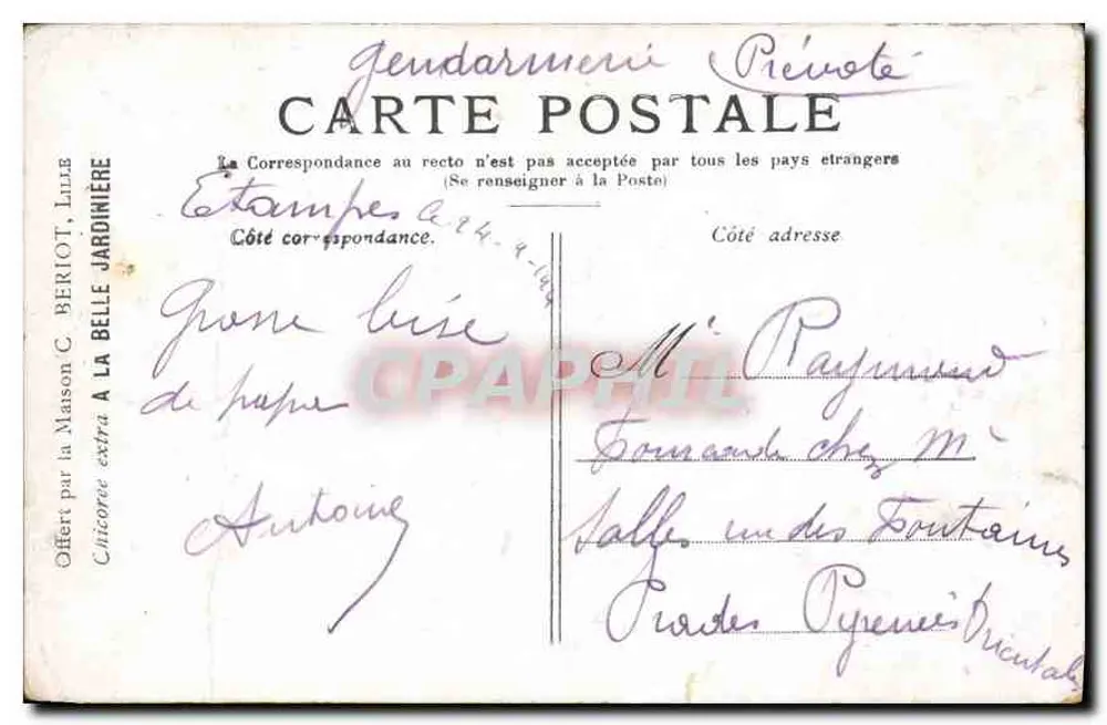 PARIS — Le Petit Palais, Champs-Élysées — éditeur C. BERTOT, Lille - Verso
