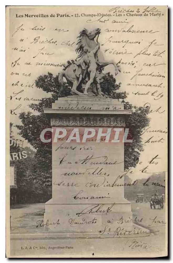 Die Pferde von Marly — Champs-Élysées — L.J. & Cie, Auguste-Paris - Vorderseite