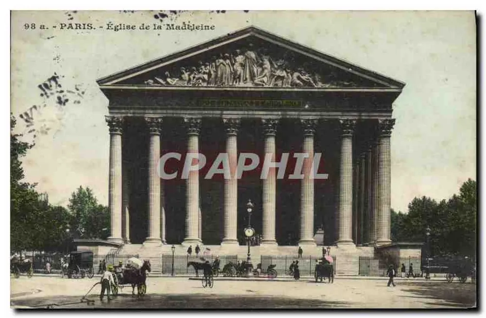 Paris - Igreja da Madeleine — editor impressor desconhecido, n° 98 a - Frente