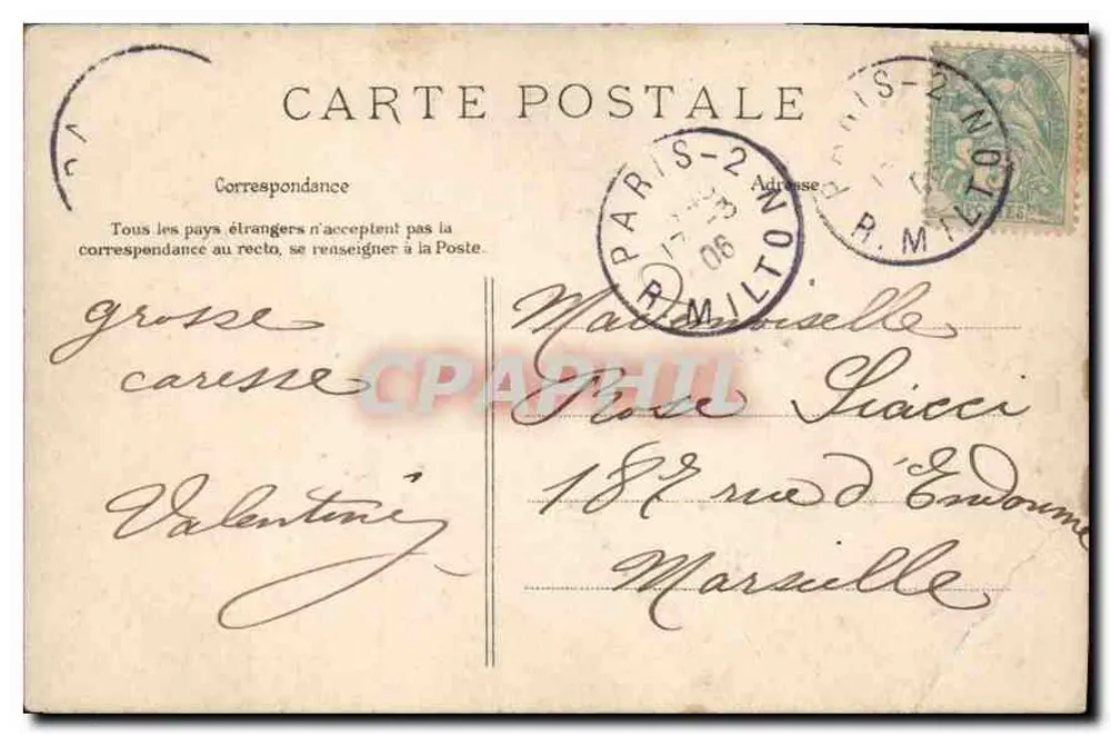 Paris — Câmara dos Deputados — E. L. D. n°354 - Verso