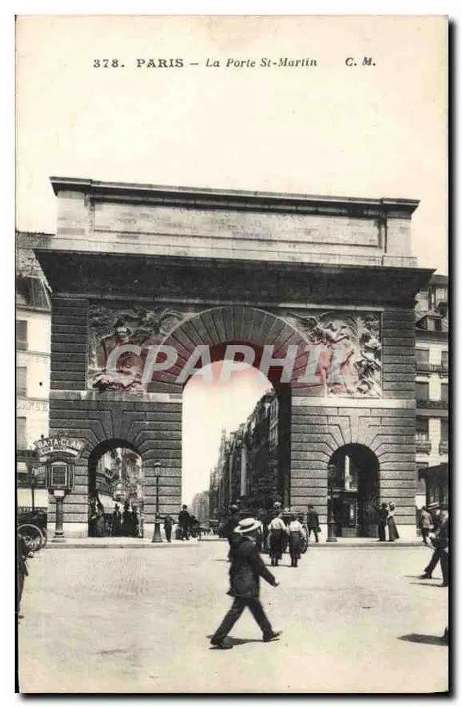 Paris — A Porta Saint-Martin — C.M. n°378 - Frente