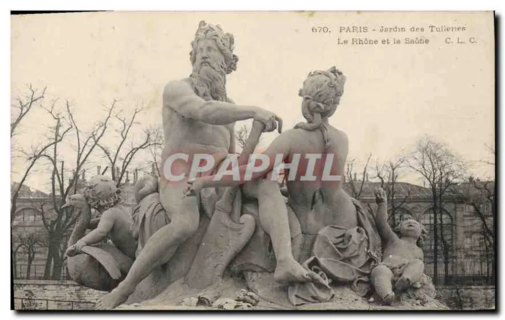 Paris - Jardin der Tuileries - Der Rhône und die Saône - C. L. C. - Vorderseite
