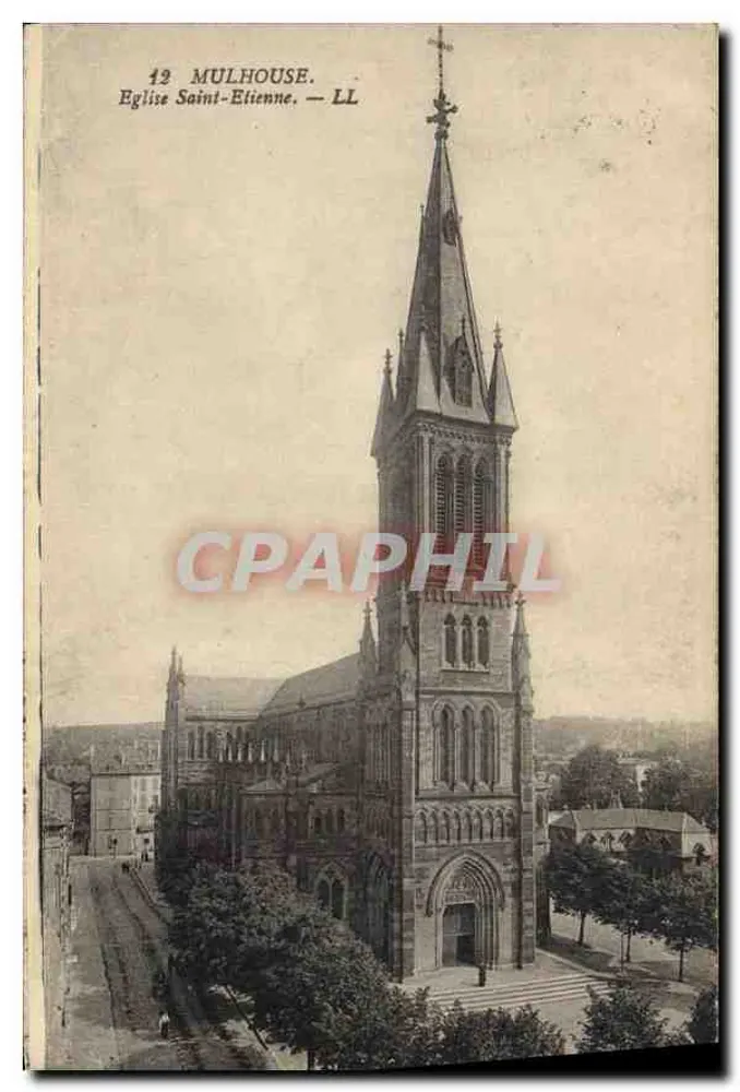 Mulhouse — Kerk van Sint-Etienne — LL - Voorkant