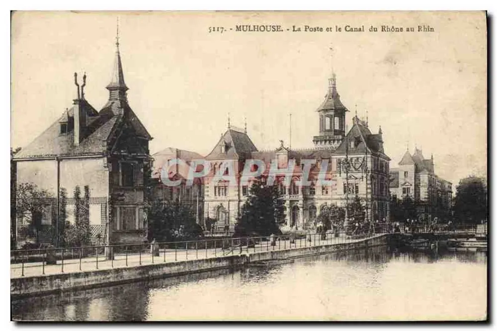 Mulhouse - Die Post und der Rhône-Rhine-Kanal - Vorderseite