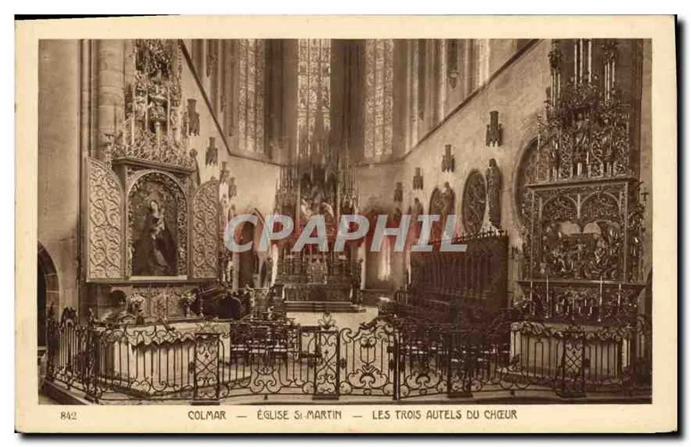 Colmar — Kirche Saint-Martin — Die drei Altäre des Chors - Vorderseite