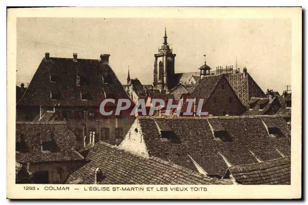 Colmar — Die Kirche St-Martin und die alten Dächer — Verlag Braun & Cie, Dornach - Vorderseite