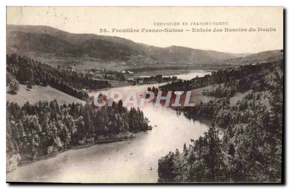 Französisch-schweizerische Grenze — Eingang zu den Doubs-Basins — Ausflug in die Franche-Comté, Nr. 28 - Vorderseite