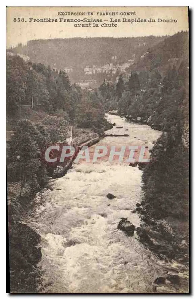 Les Rapides du Doubs — Grenze Frankreich-Schweiz vor dem Sturz — Ed. L. Gaillard-Fédré, n° 858 - Vorderseite