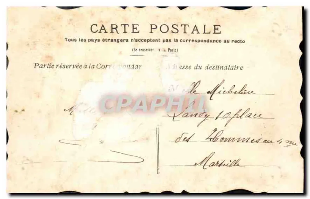 Buquê de planta seca — Carta postal de Marselha — Editor: Groupe Collection - Verso