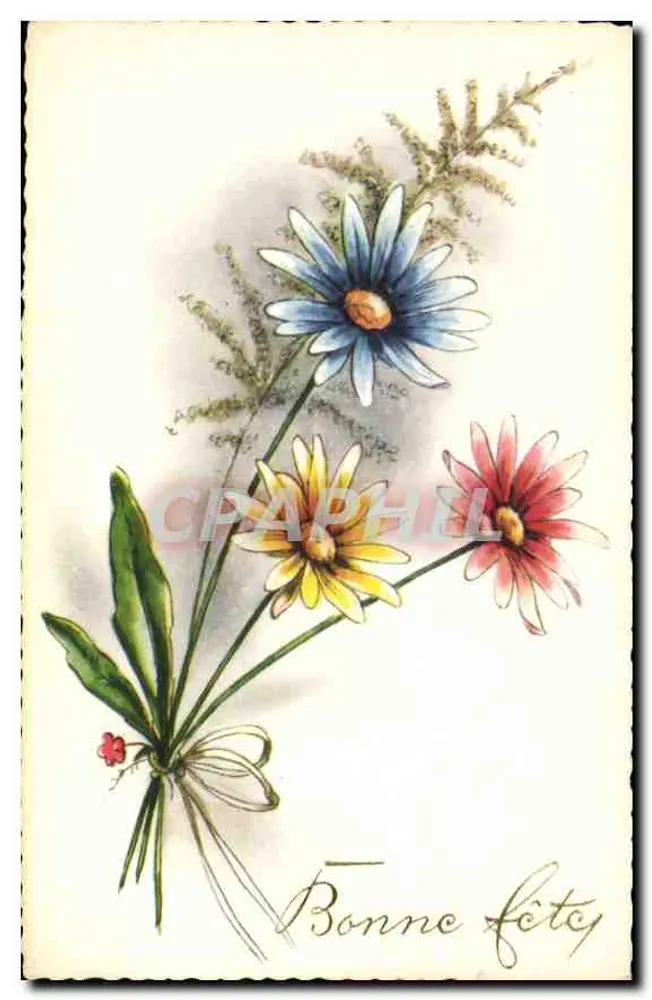 Arranjo de flores — Feliz aniversário — Edições Rhodania, Lyon, n° 851 - Frente