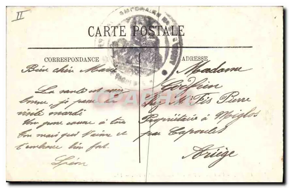 Vichy — Ein Eckbereich des Parks und das Palais der Quellen — LL. Nr. 40 - Rückseite