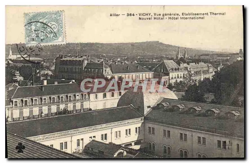 Vichy — Allgemeiner Blick, Thermalbad, Neues Hotel — International Hotel — Allier 384 - Vorderseite
