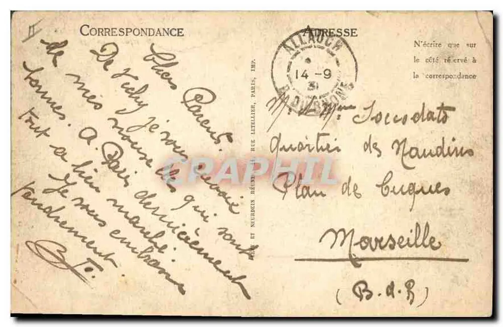 Vichy — Bords de l'Allier — Chalet de Canotage — LL — n° 313 - Verso