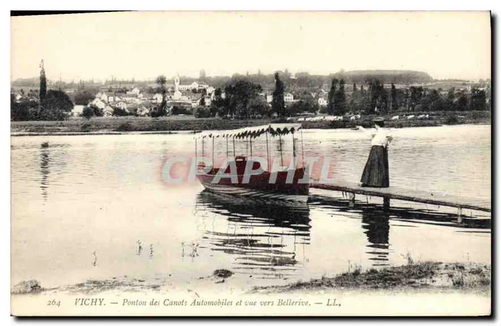 Vichy — Ponton der Automobilkanus und Blick Richtung Bellerice — LL, Nr. 264 - Vorderseite