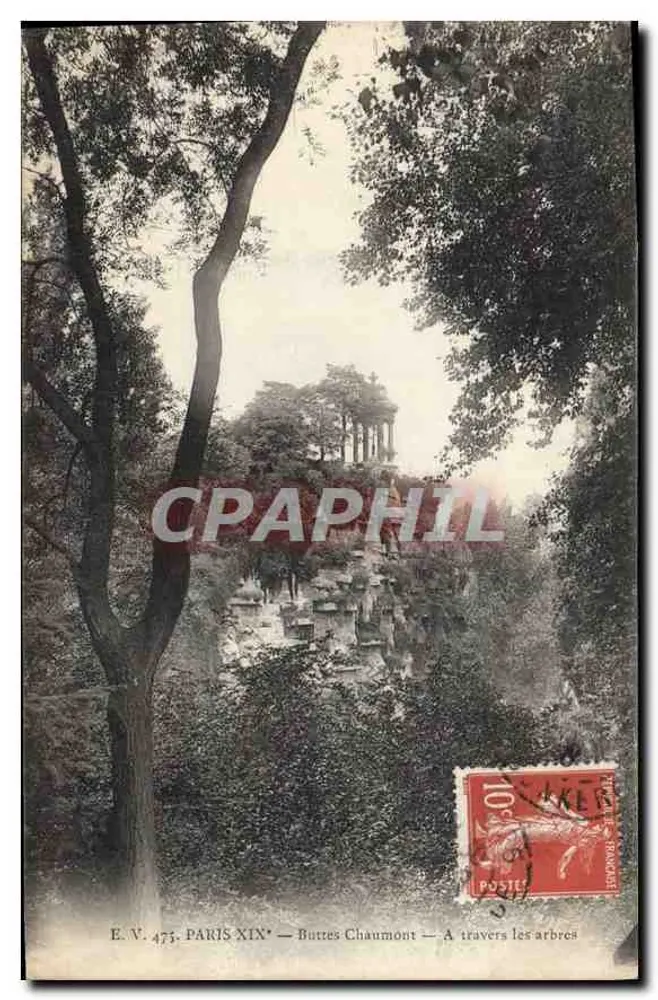 Buttes Chaumont — Através das árvores — E.V. 475 - Frente