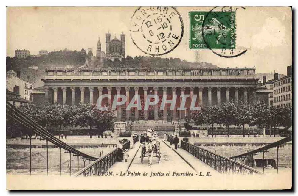 LYON - O Palácio de Justiça e Fourvière - L. B. - Frente