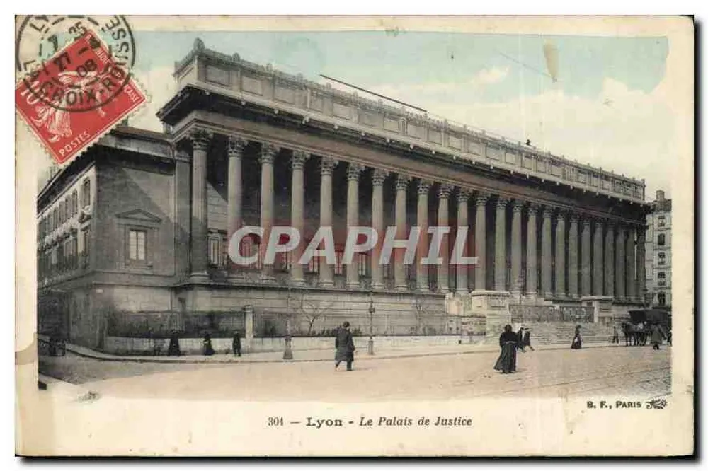 Lyon - O Palácio de Justiça — B. F., Paris, n° 304 - Frente