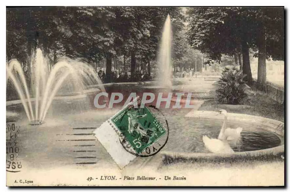 LYON - Place Bellecour - Ein Becken — A. C., Lyon, n°49 - Vorderseite