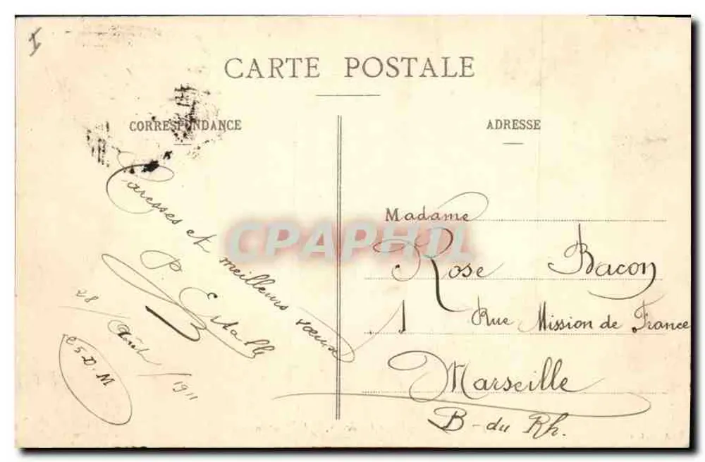 LYON - Place Bellecour - Ein Becken — A. C., Lyon, n°49 - Rückseite