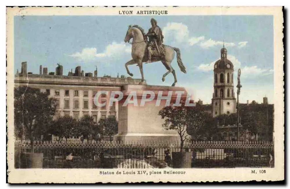 Estátua de Luís XIV, praça Bellecour — Lyon Artístico, série M. 106 - Frente