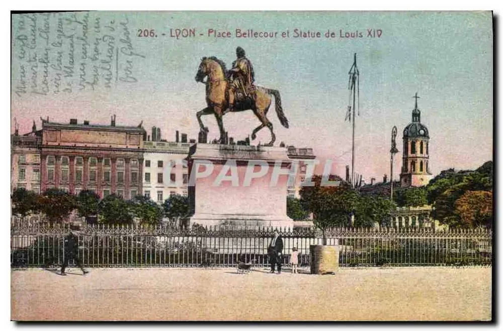 Lyon - Place Bellecour und Statue von Ludwig XIV - Vorderseite