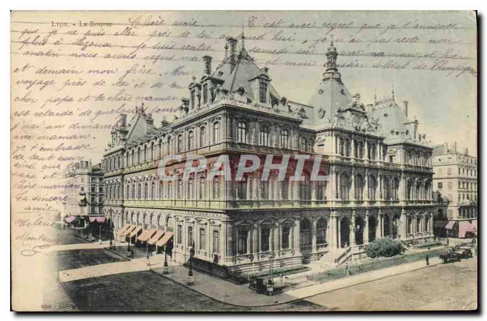 Lyon - A Bolsa — vista do edifício — Carta postal - Frente