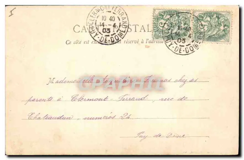 Lyon - A Bolsa — vista do edifício — Carta postal - Verso