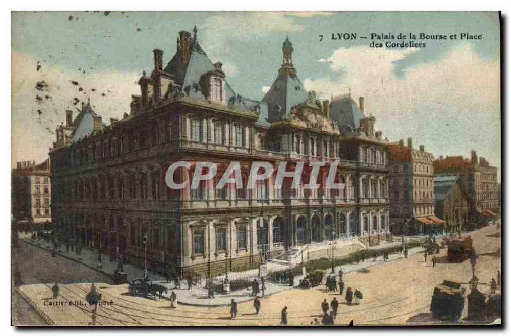 LYON — Palais de la Bourse und Place des Cordeliers — Carrier & Bill, Deposité - Vorderseite